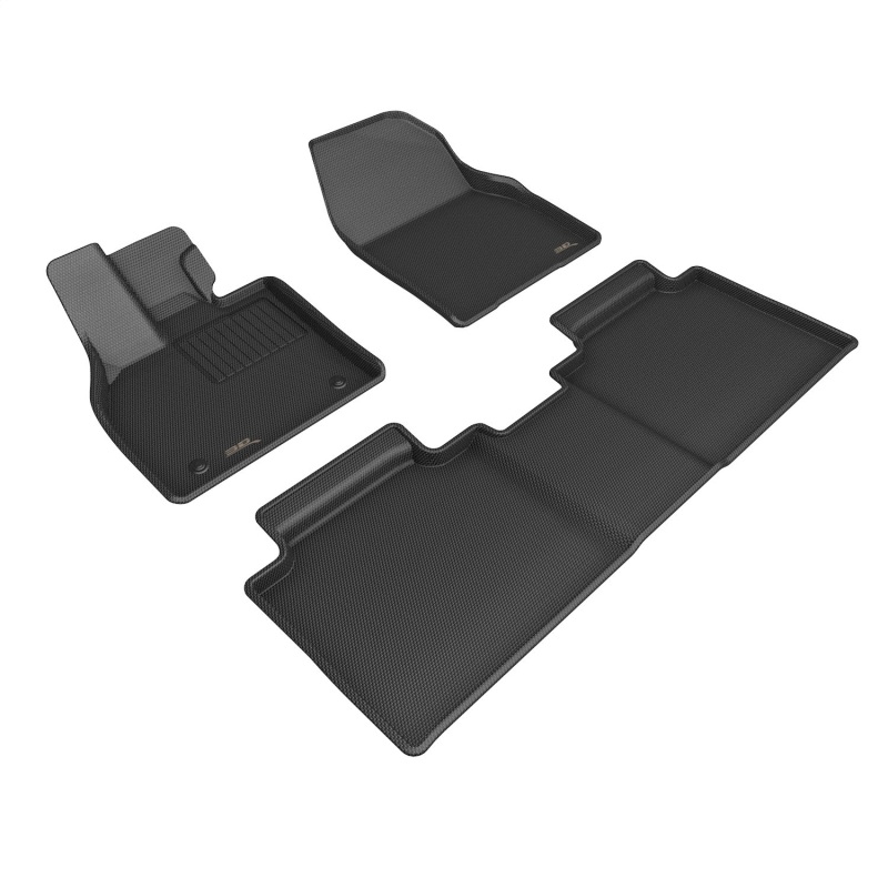 Toyota BZ4X Floor Mat Set - 1st & 2nd Row - 3D MAXpider - KAGU - Black - 2023+ Toyota BZ4X Floor Mat Set - 1st & 2nd Row - 3D MAXpider - KAGU - Black - 2023+